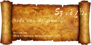 Szécsi Ágnes névjegykártya