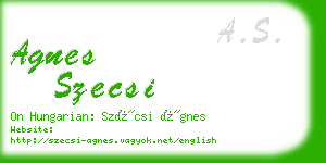 agnes szecsi business card